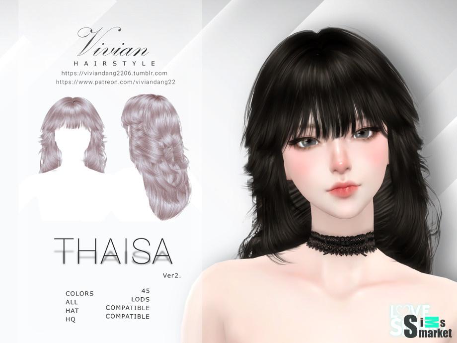 Прическа Thaisa ver2 Hairstyle для Симс 4. Скачать мод