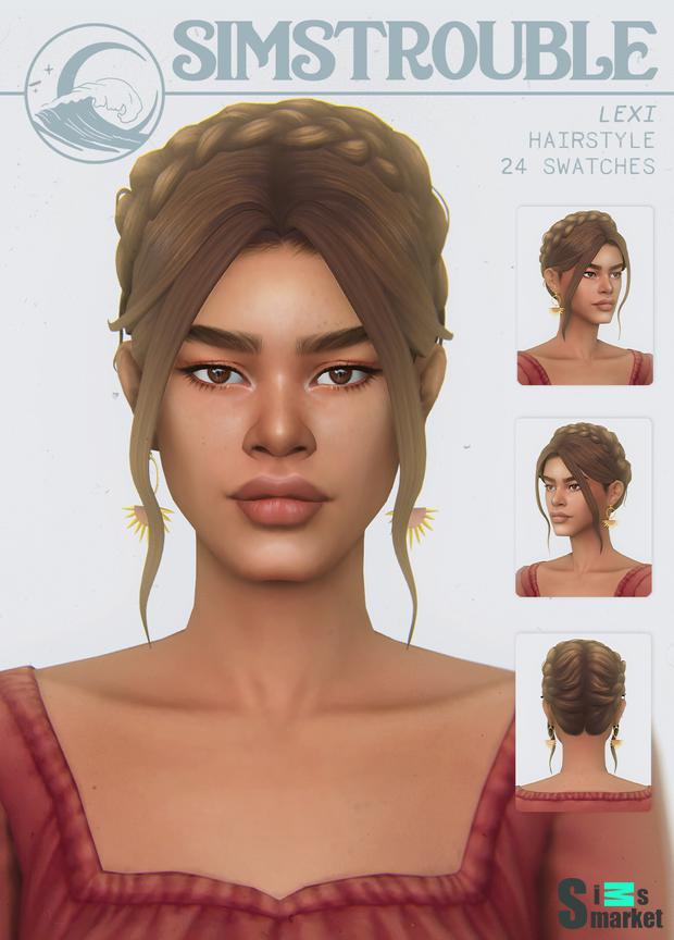 Причёска "Lexi by simstrouble" - для Симс 4 для Симс 4. Скачать мод