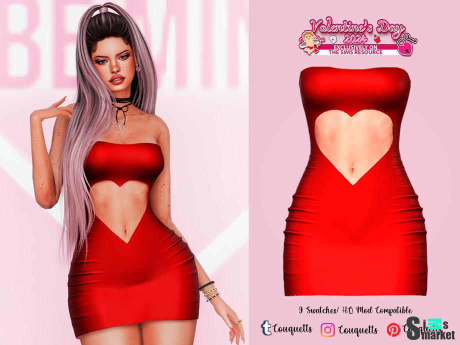 Valentines Day Dress N3 by couquett для Симс 4. Скачать мод