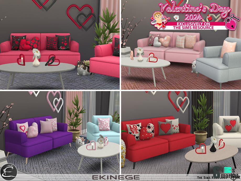 Valentines Living Room для Симс 4. Скачать мод