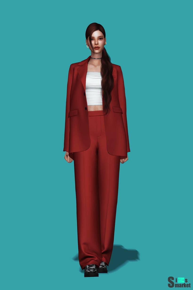 Женский костюм "Casual Suit II AF" для Симс 4. Скачать мод