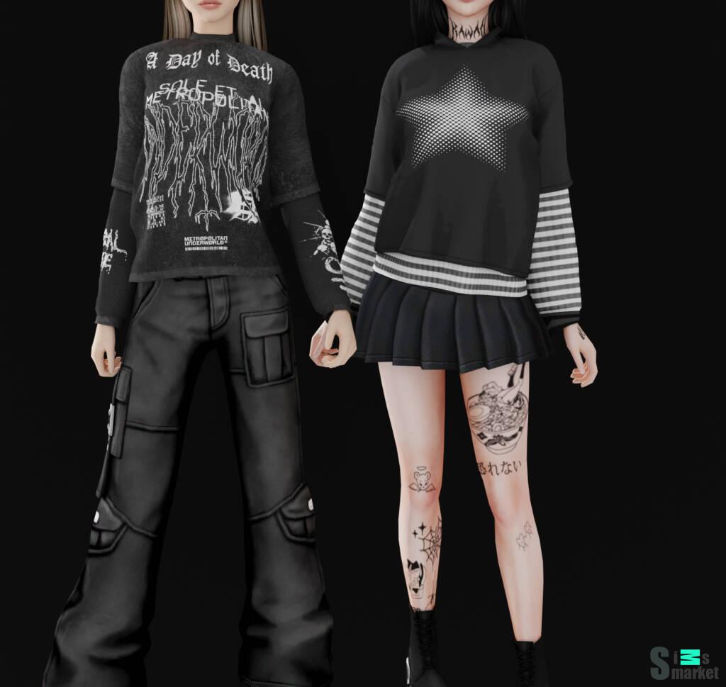 ~ A DAY OF DEATH WITH STAR SWEATSHIRT ~ by Whimp1337 для Симс 4. Скачать мод