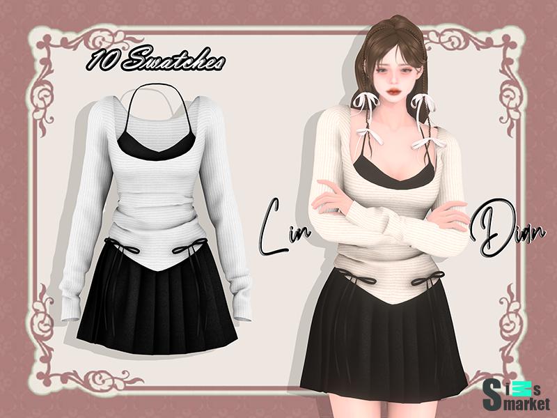 Ballet Casual Women's Clothing by LIN_DIAN для Симс 4. Скачать мод