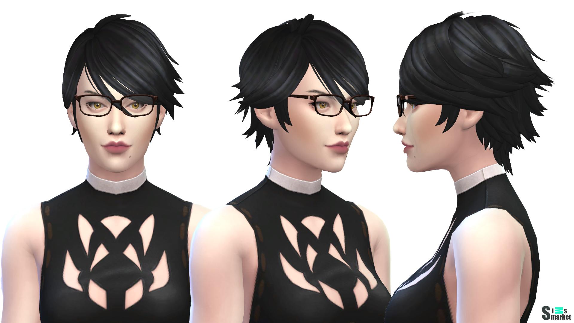 Bayonetta hair by megukiru для Симс 4. Скачать мод