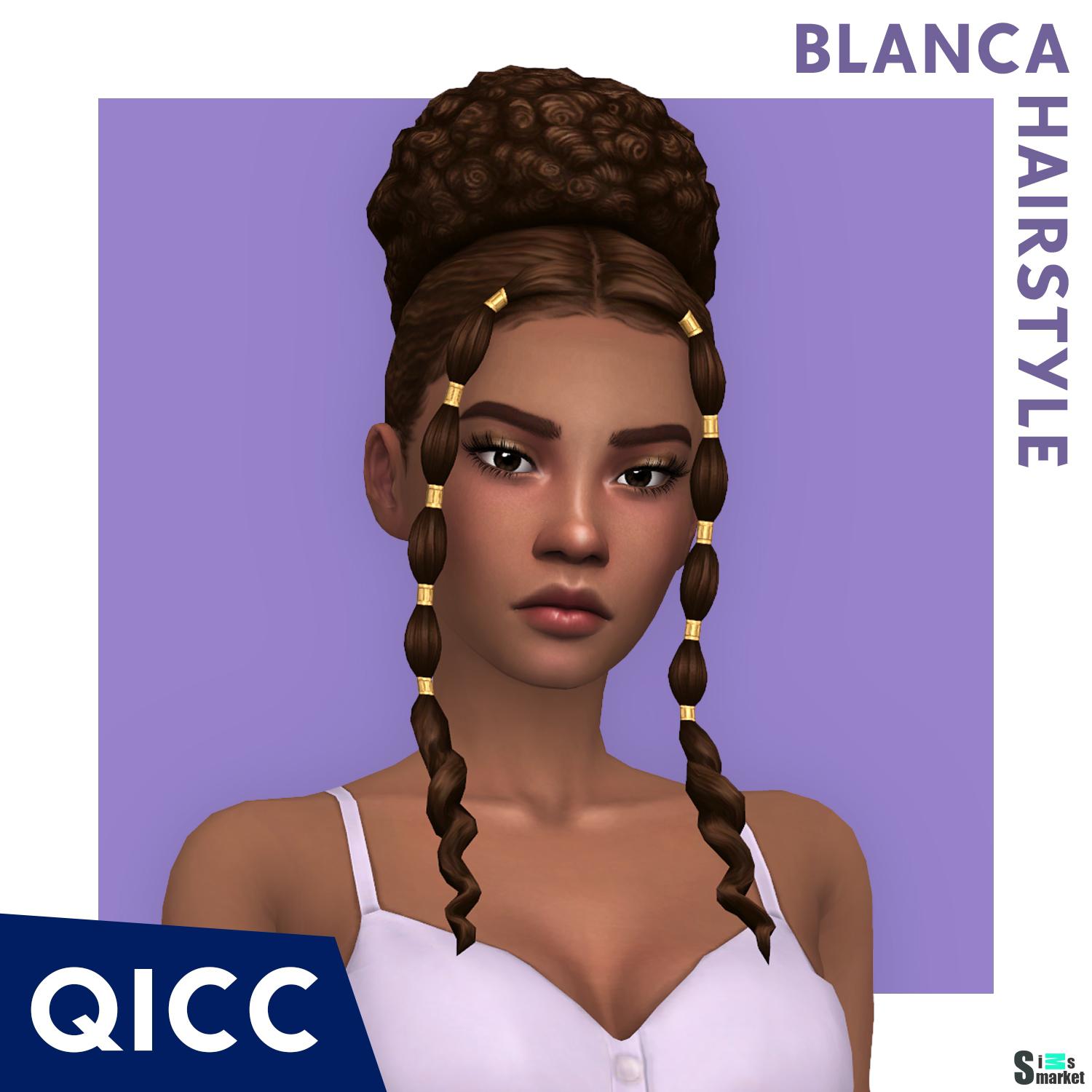 BLANCA HAIR by Quirky Introvert CC для Симс 4. Скачать мод