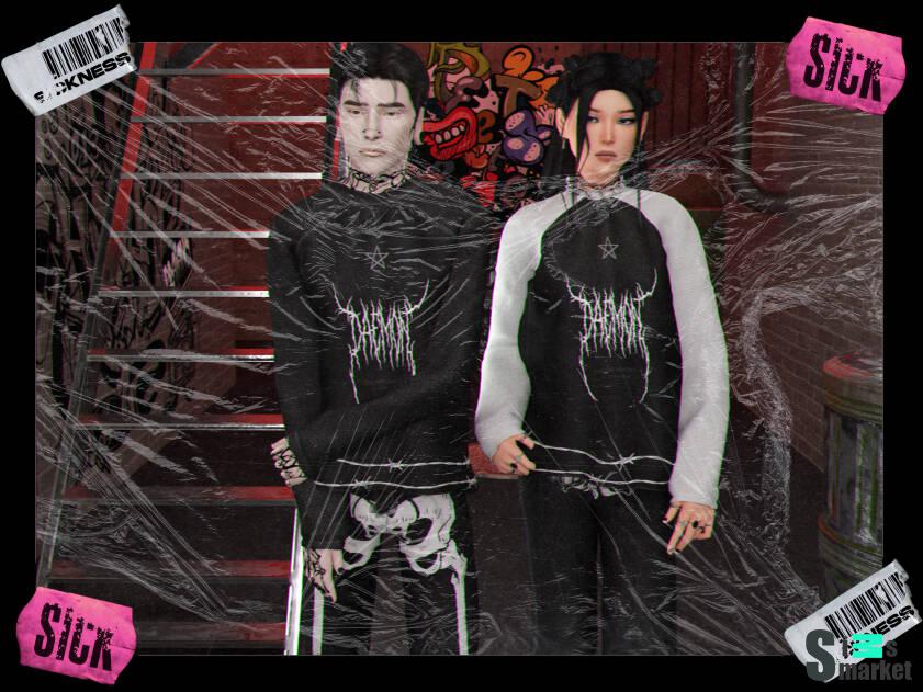 DRAMA SWEATER by Whimp1337 для Симс 4. Скачать мод