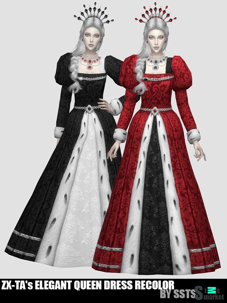 Элегантная королевская одежда для Симс 4. Скачать мод