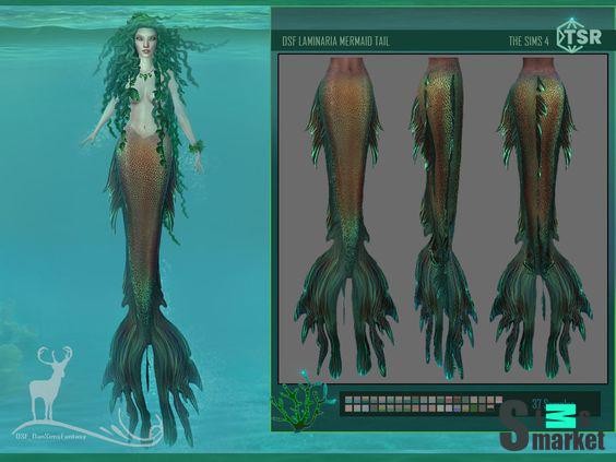 Хвост русалки &laquo;Ламинария&raquo; для Симс 4. Скачать мод