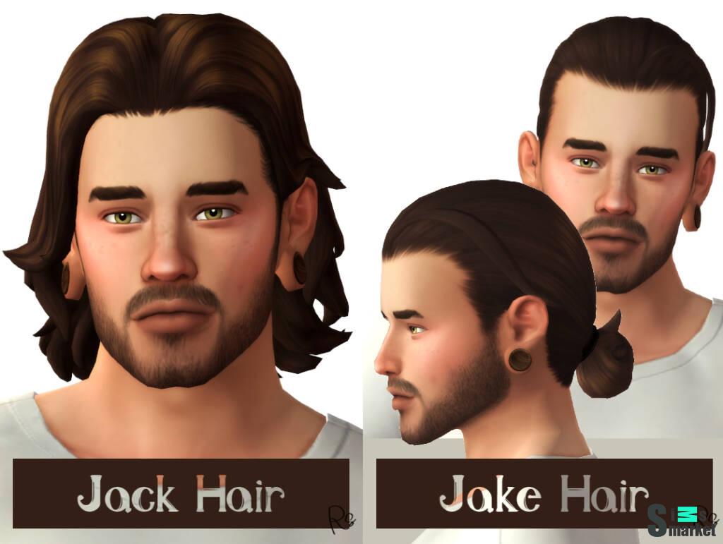 Jack & Jake Hair by RavenSim для Симс 4. Скачать мод