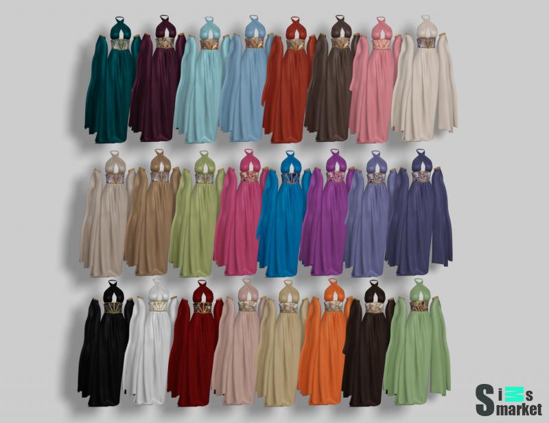 jade dress - brsims x dream girl для Симс 4. Скачать мод