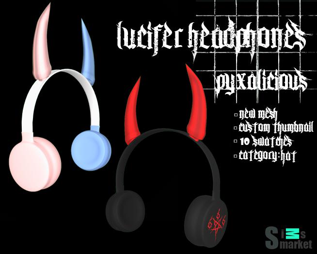 Lucifer headphones by PYX  для Симс 4. Скачать мод