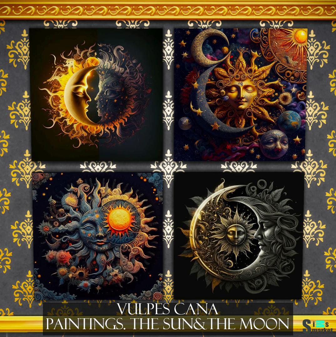 Paintings: The Sun & The Moon для Симс 4. Скачать мод