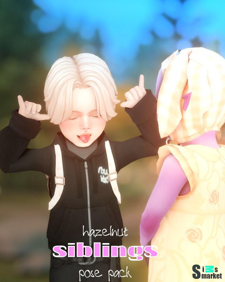 позы "siblings - pose pack ❤" для Симс 4. Скачать мод
