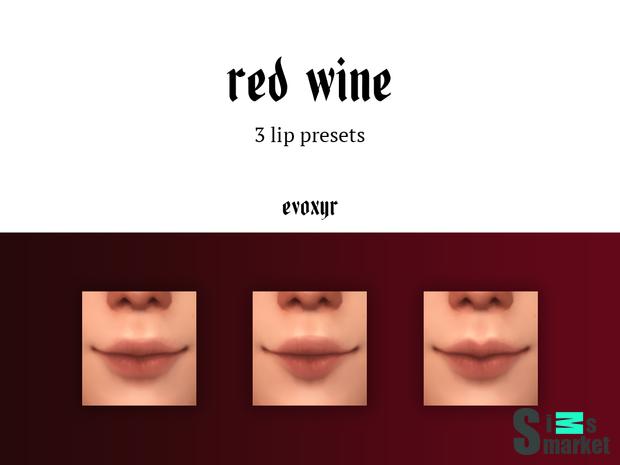 red wine ; lip presets by evoxyr для Симс 4. Скачать мод