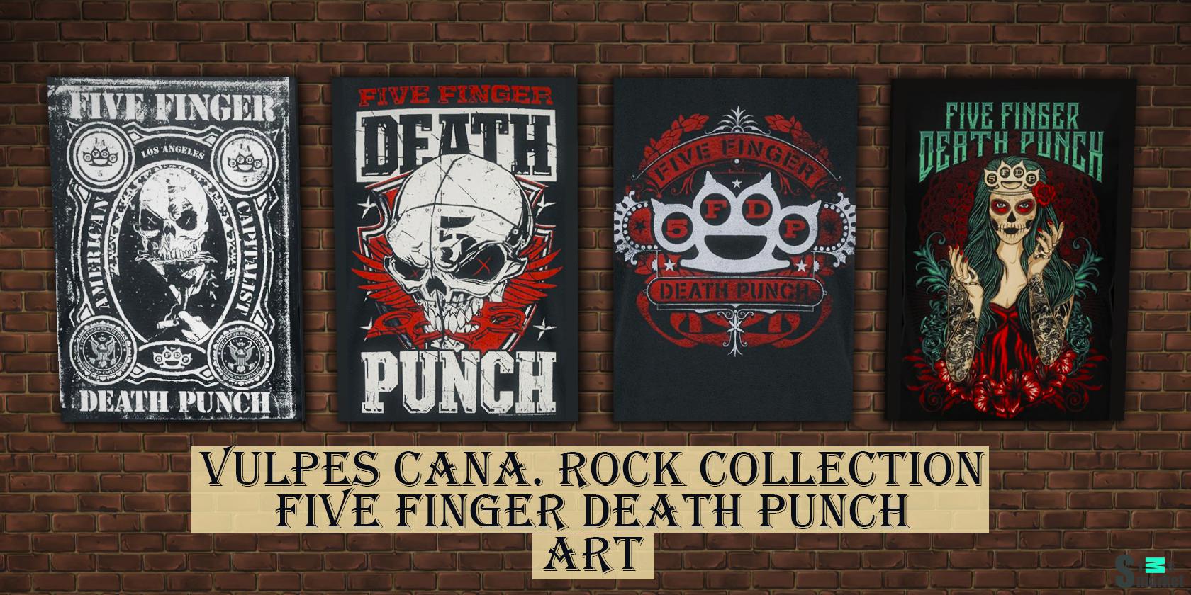 Rock Collection: Five Finger Death Punch ART для Симс 4. Скачать мод