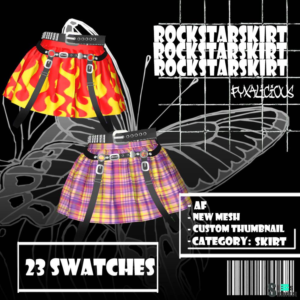 Rockstar skirt by PYX для Симс 4. Скачать мод