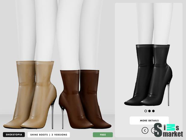 Shine Boots by shoestopia для Симс 4. Скачать мод