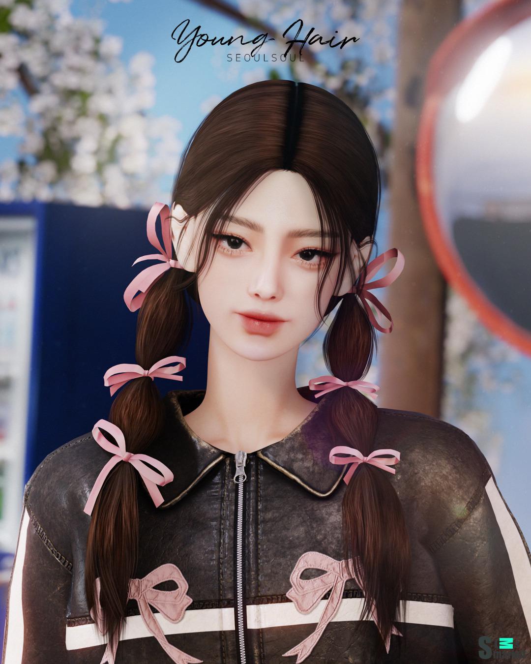 SOULSOUL Young Hair для Симс 4. Скачать мод