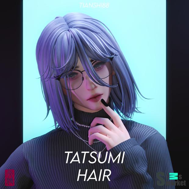 tatsumi hair для Симс 4. Скачать мод