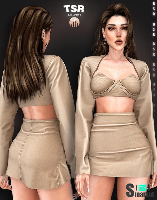 Топ и юбка для симочек "CLOTHES SET-460" для Симс 4 для Симс 4. Скачать мод