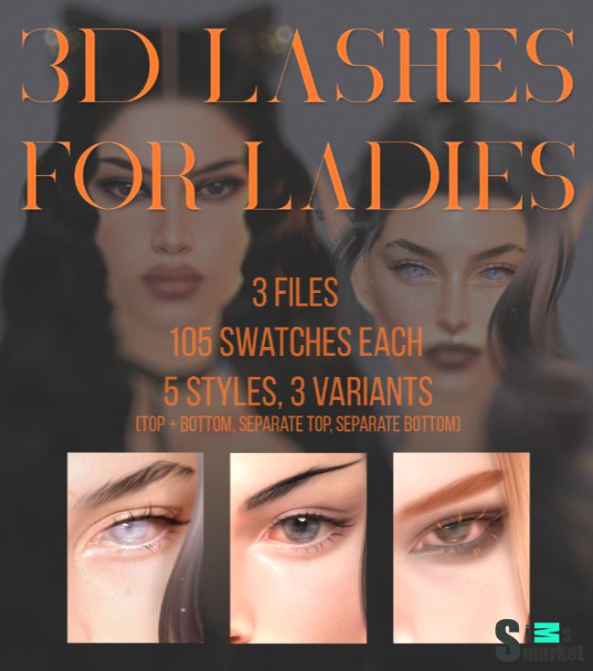 3D EYELASHES COMBO WWW для Симс 4. Скачать мод