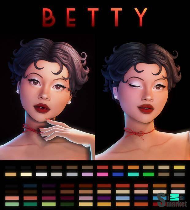 Betty Hair by SIMANDY для Симс 4. Скачать мод