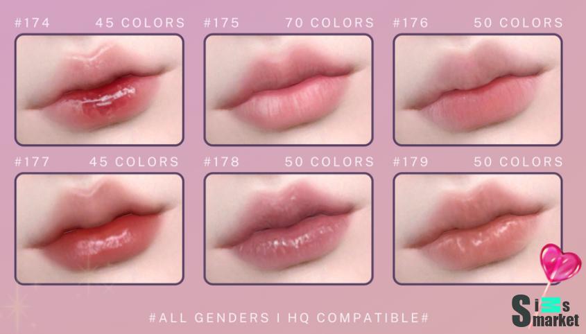 CHUU x KISS LIPSTICK COLLECTION  для Симс 4. Скачать мод