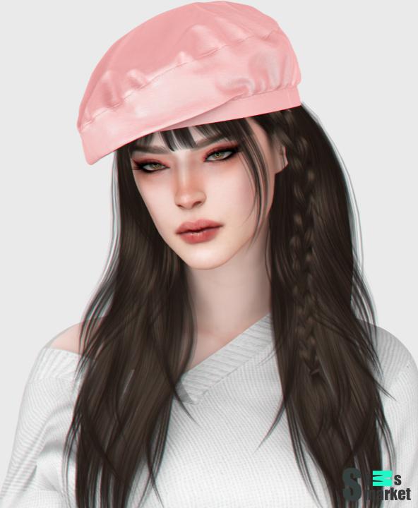 Faux Leather Beret WWW для Симс 4. Скачать мод