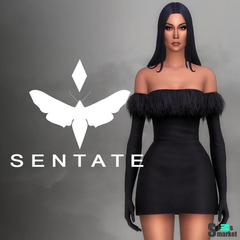 Guiliana Dress By Sentate для Симс 4. Скачать мод