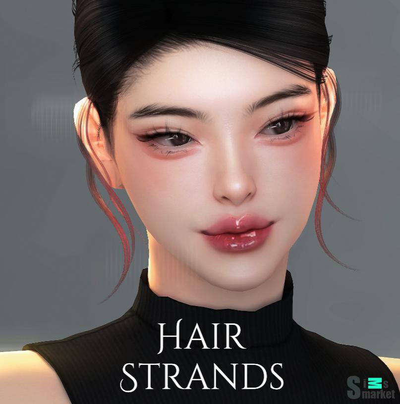 Hair Strands Set WWW для Симс 4. Скачать мод