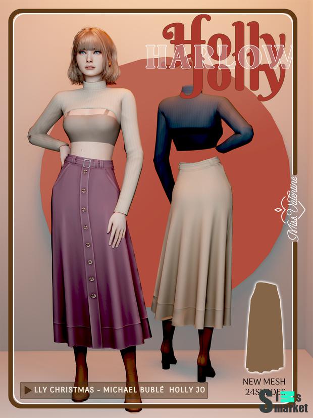 Harlow Skirt by Miss.Valentine для Симс 4. Скачать мод