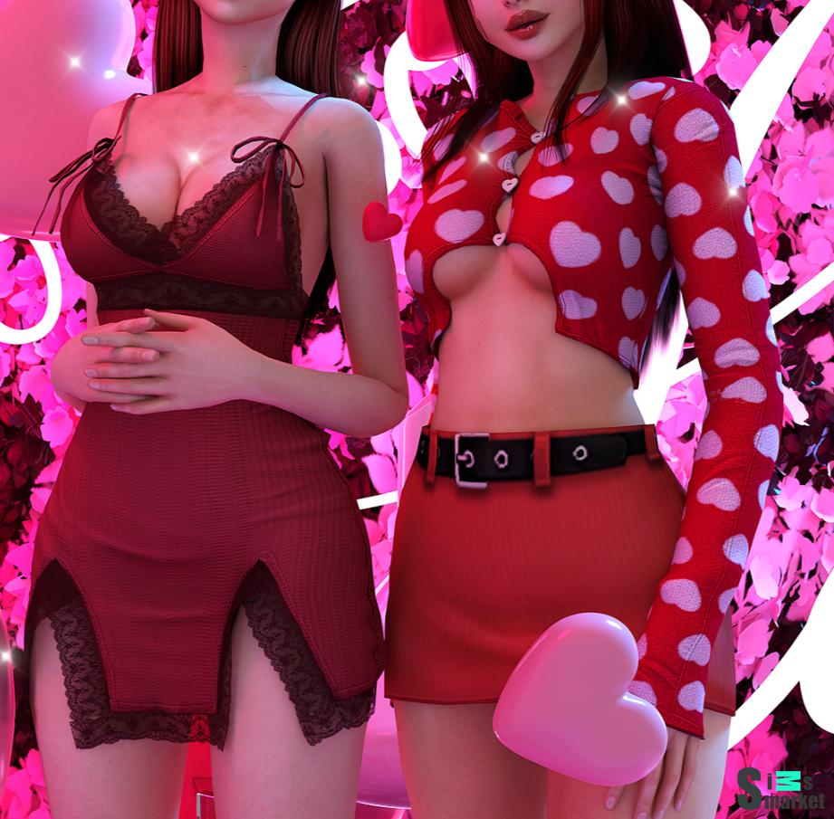 HEARTLESS CUTE SET WWW WW для Симс 4. Скачать мод