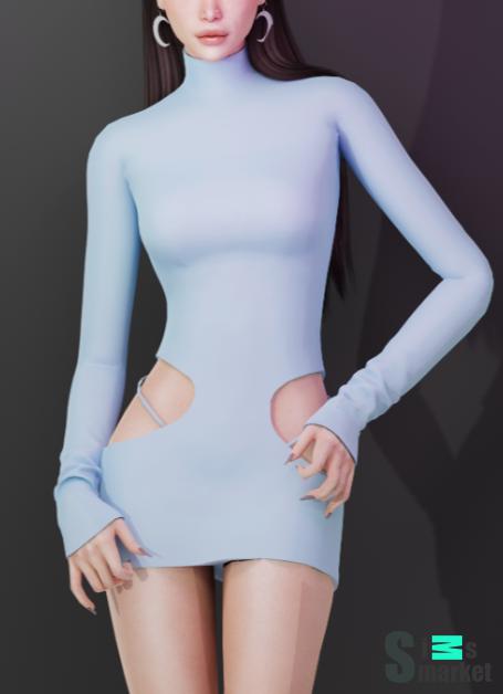 Luna Dress WWW для Симс 4. Скачать мод