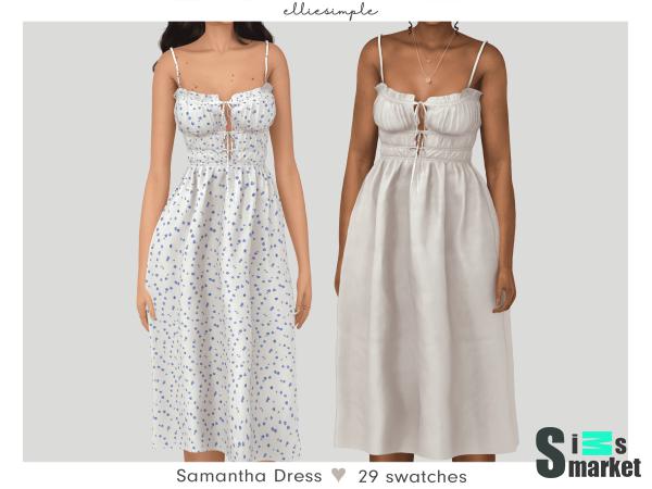 Платье "Samantha Dress" для Симс 4 для Симс 4. Скачать мод