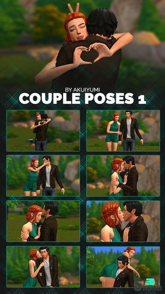 позы "Couple poses #1" для Симс 4. Скачать мод