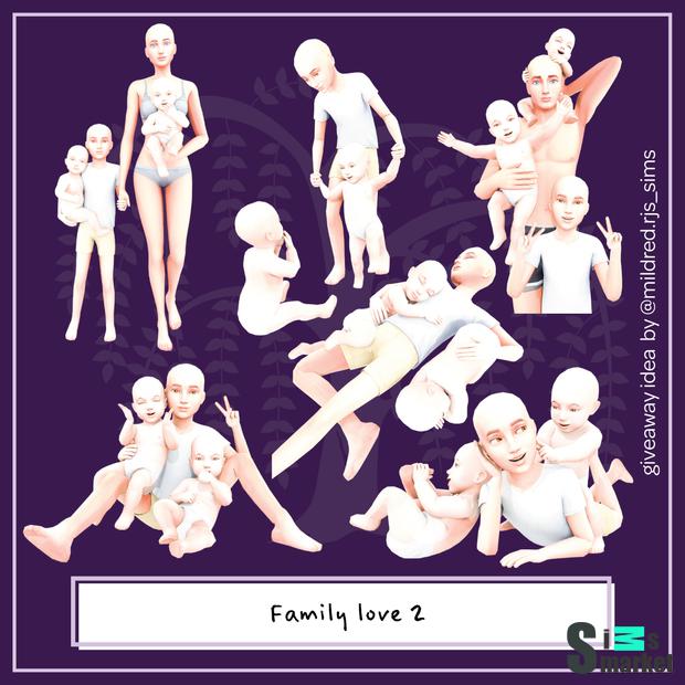 позы "[willowsworld] Family love 2" для Симс 4. Скачать мод