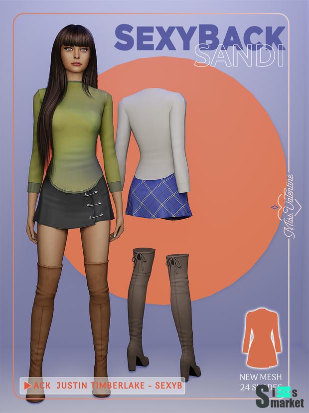 Sandi Dress/Outfit by Miss.Valentine для Симс 4. Скачать мод