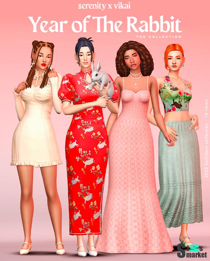 SxV Год Кролика - 11 товаров для Симс 4. Скачать мод