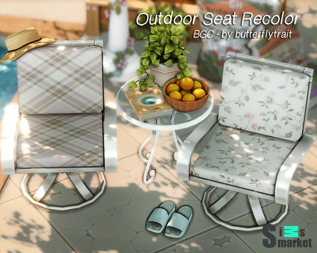 Уличное кресло "outdoor seat recolors !!"- для Симс 4 для Симс 4. Скачать мод