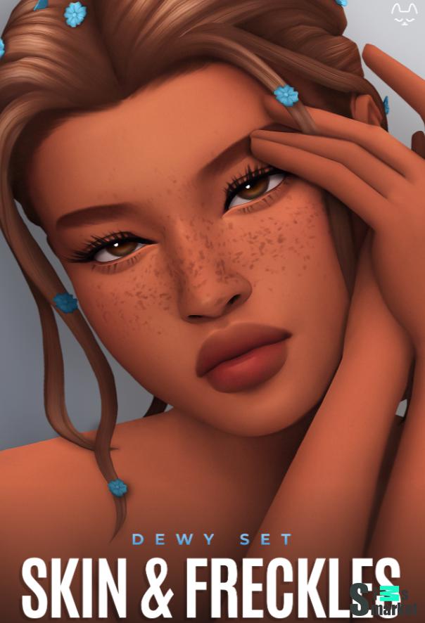 Влажная кожа и веснушки для Симс 4. Скачать мод