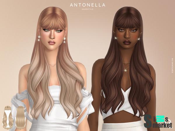 Женская прическа "Antonella Hairstyle" для Симс 4 для Симс 4. Скачать мод