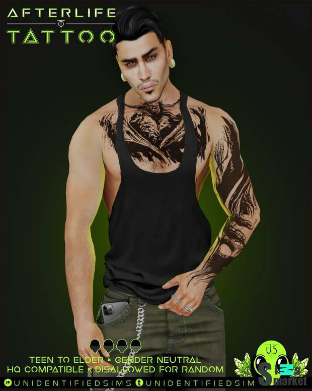 Afterlife Tattoo by unidentifiedsims для Симс 4. Скачать мод