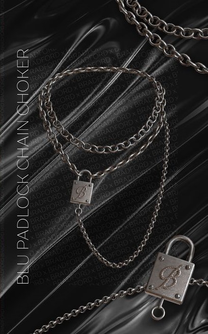 Чокер "BLU PADLOCK CHAIN CHOKER" для Симс 4 для Симс 4. Скачать мод