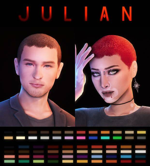 Julian Hair by SIMANDY для Симс 4. Скачать мод