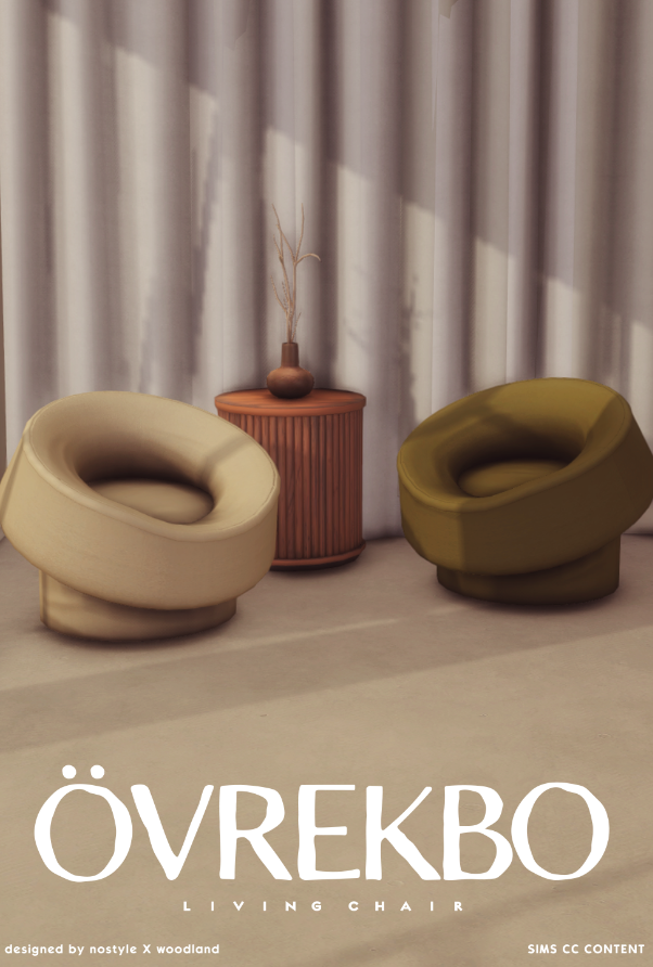 Кресло Övrekbo Living для Симс 4. Скачать мод