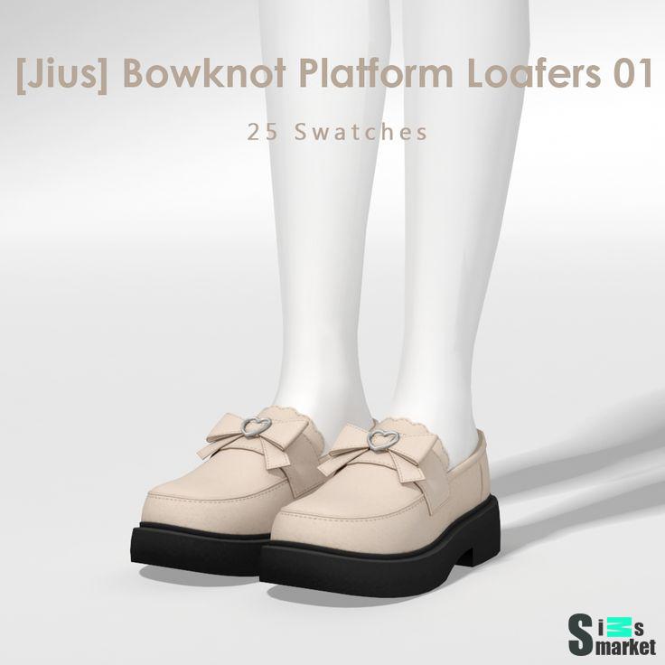 лоферы "Bowknot Platform Loafers 01" для Симс 4. Скачать мод