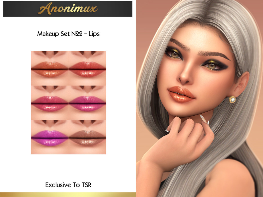 Makeup Set N22 - Lips для Симс 4. Скачать мод