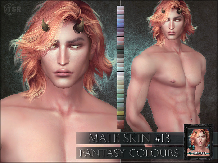 Male skin 13 - Fantasy colours для Симс 4. Скачать мод