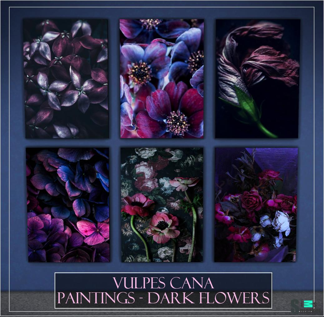 Paintings: Dark flowers для Симс 4. Скачать мод