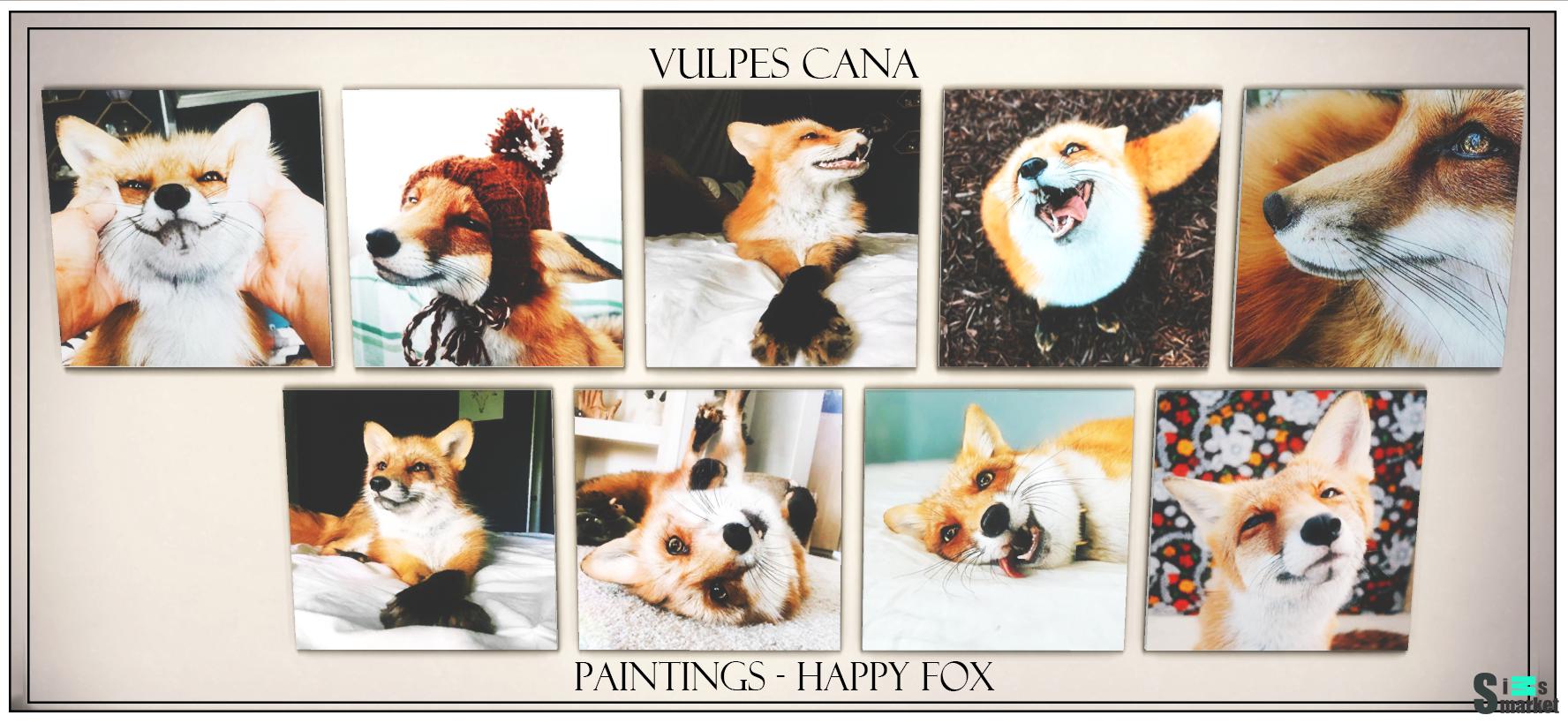 Paintings: Happy FOX для Симс 4. Скачать мод